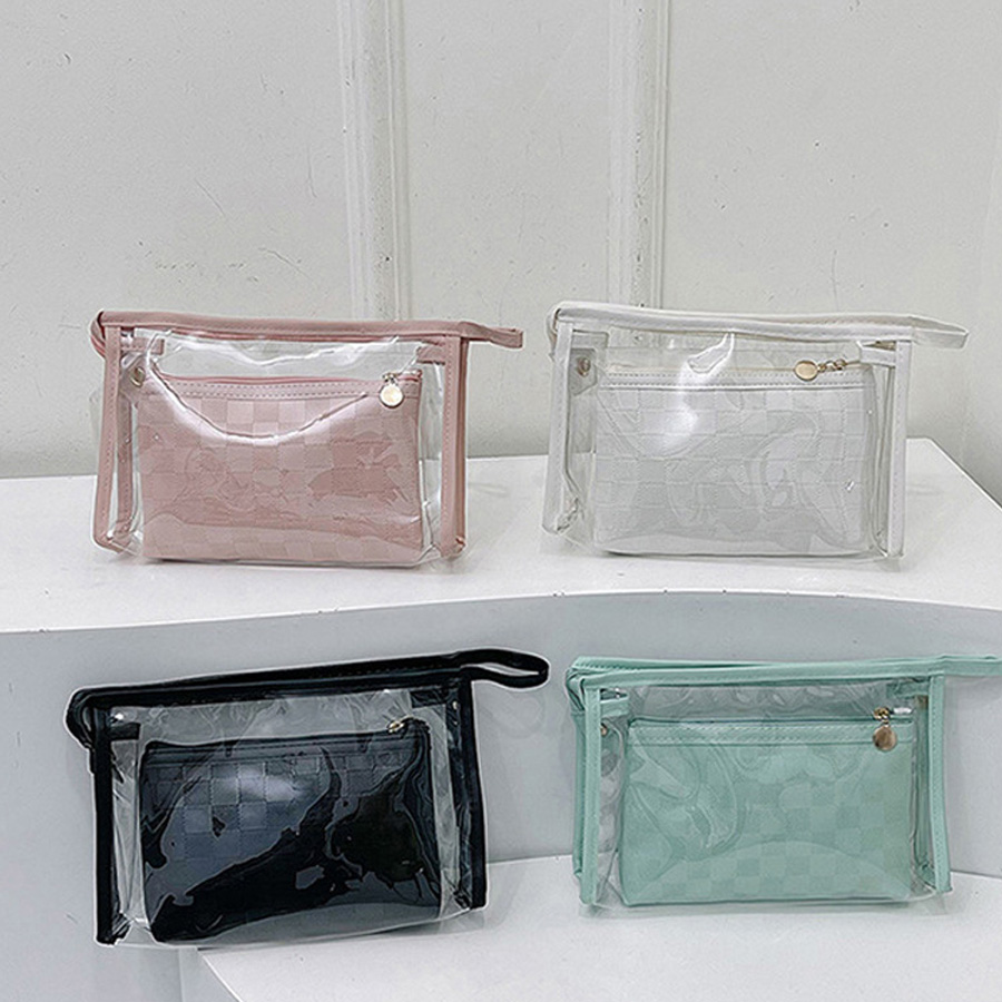 Cosmetics Storage Bag The Tote Bag Pvc Transparent Cosmetic Bag Ins Style Travel Portable Waterproof Handheld Wash Bag Skin Care