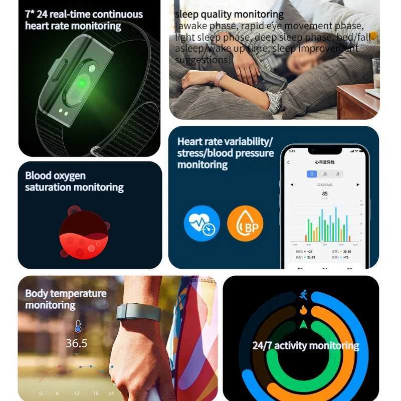 2208A Smart Bracelet Heart Rate and Blood Pressure Monitor Sports Fitness Tracker Mens Electronic Bracelet Y240930