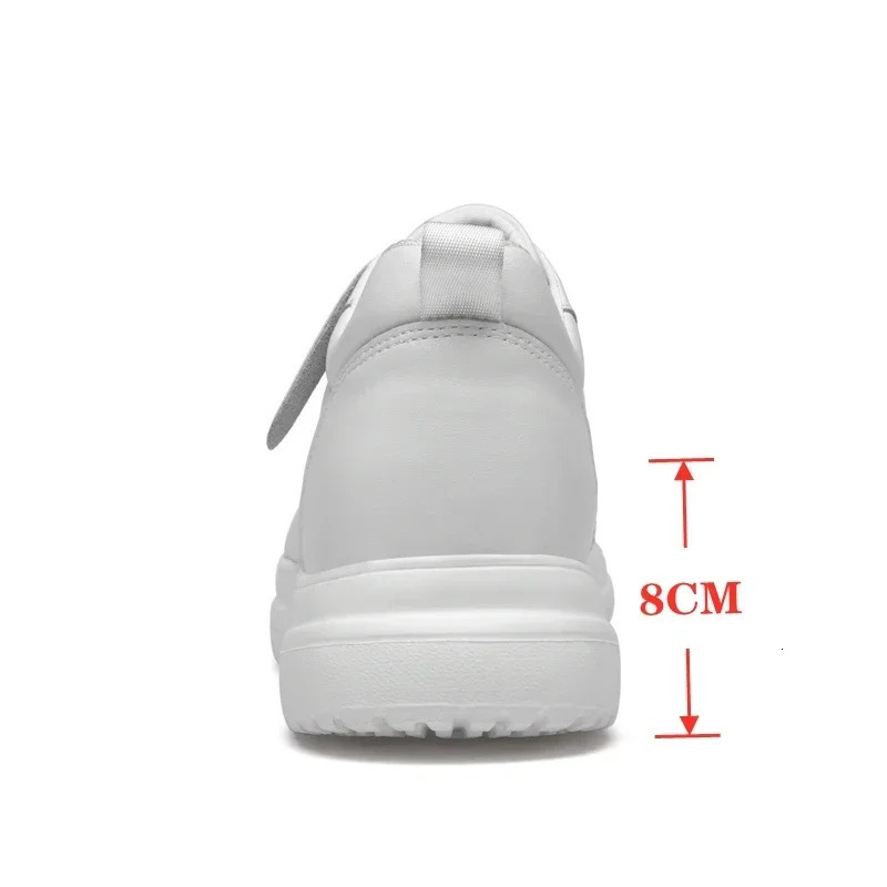 Men Sneakers Elevator Shoes Heightening Height Increase Insole 7-8CM High Heels Shoes Genuine Leather Sport Shoes 240924