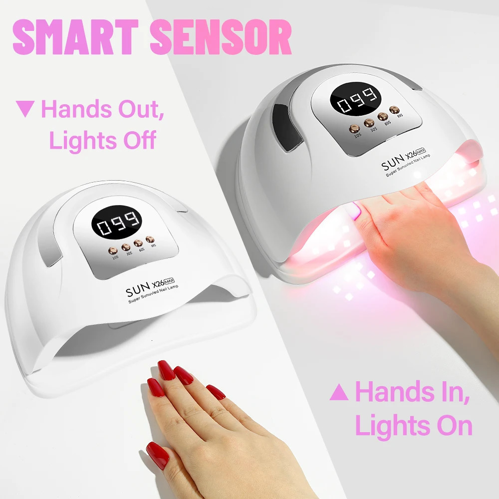Sun X26 MAX UV LED nail lamp 81LEDS professional gel polishing and drying lamp with timer automatic sensor handle salon tool 240930