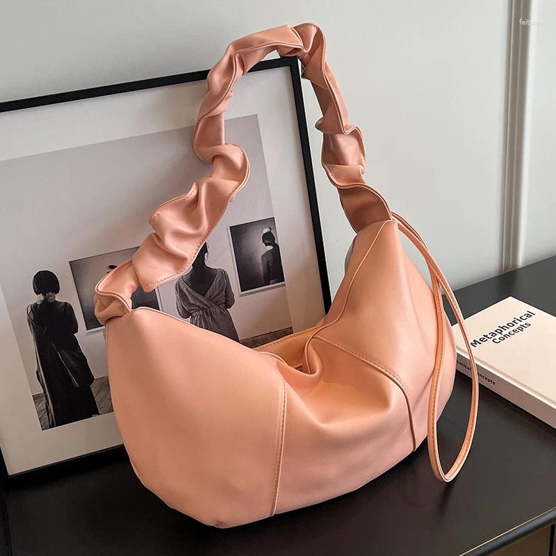 Shoulder Bags Fashion 2024 Women's Underarm Dumpling Buns Hobos Large Capacity Totes Leather Brand