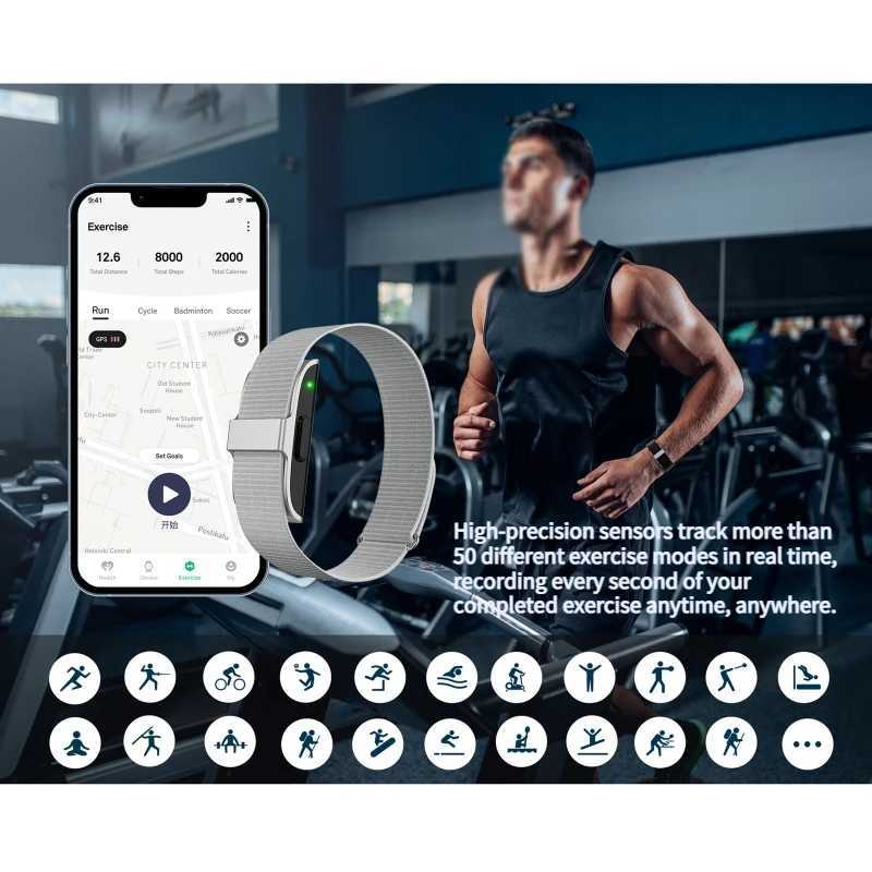 2208A Smart Bracelet Heart Rate and Blood Pressure Monitor Sports Fitness Tracker Mens Electronic Bracelet Y240930