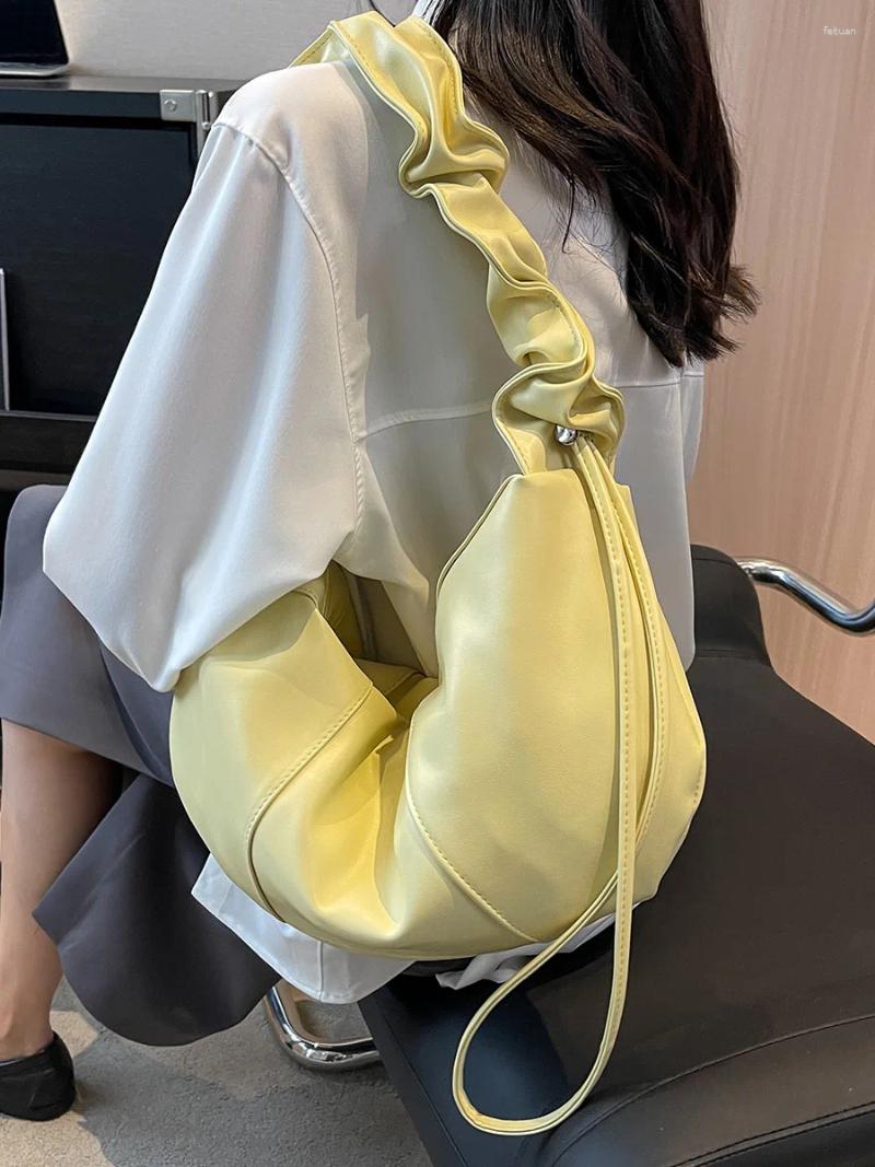 Shoulder Bags Fashion 2024 Women's Underarm Dumpling Buns Hobos Large Capacity Totes Leather Brand