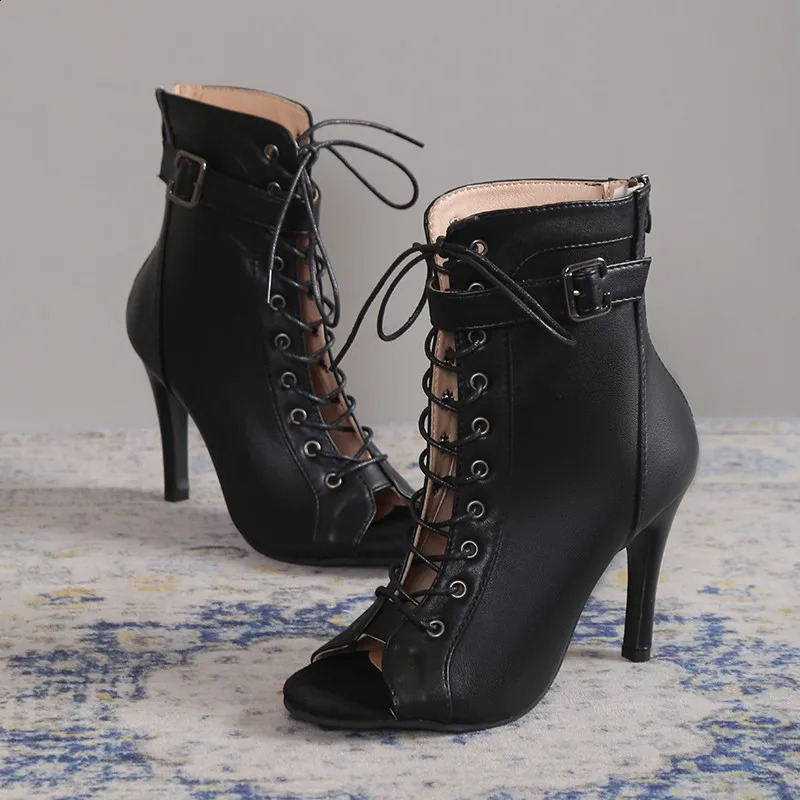 Lasy Woman Ankle Latin Dance Shoes For Girls Soft Bottom Ballroom Salsa Dancing Ladies High Heel Latino 240924