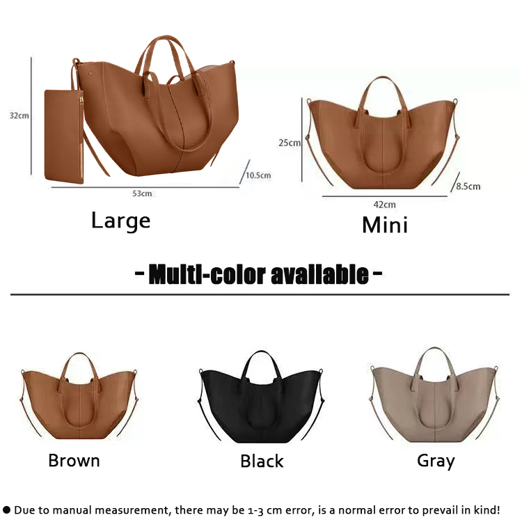 Designer Half Moon Smooth Shoulder Black Tote Underarm Fashion Women Cross Body Mini Purse Textured Leather Hobo Bags Polence Polenne Bag