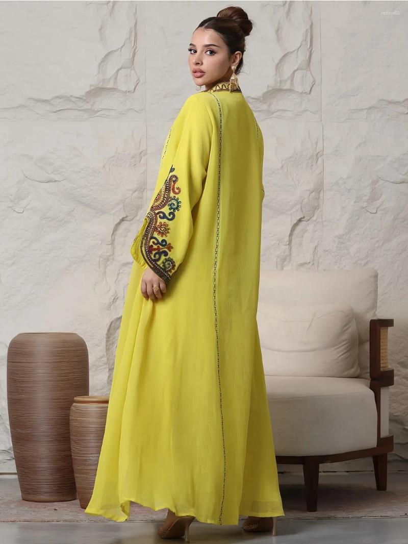 Ethnic Clothing Muslim Abaya For Women Party Dresses Embroidery Long Robe Eid Ramadan Dubai Abayas Kaftan Arab Jalabiya Modest Vest