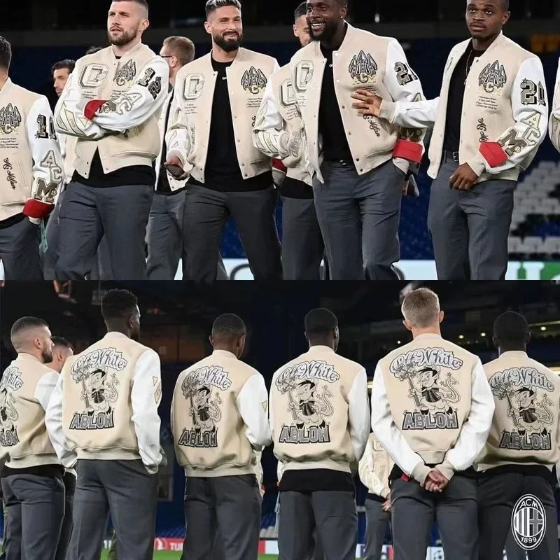 Hip hop letter embroidery patchwork leather suit Y2K jacket trend European and American mens bomber jacket 240918