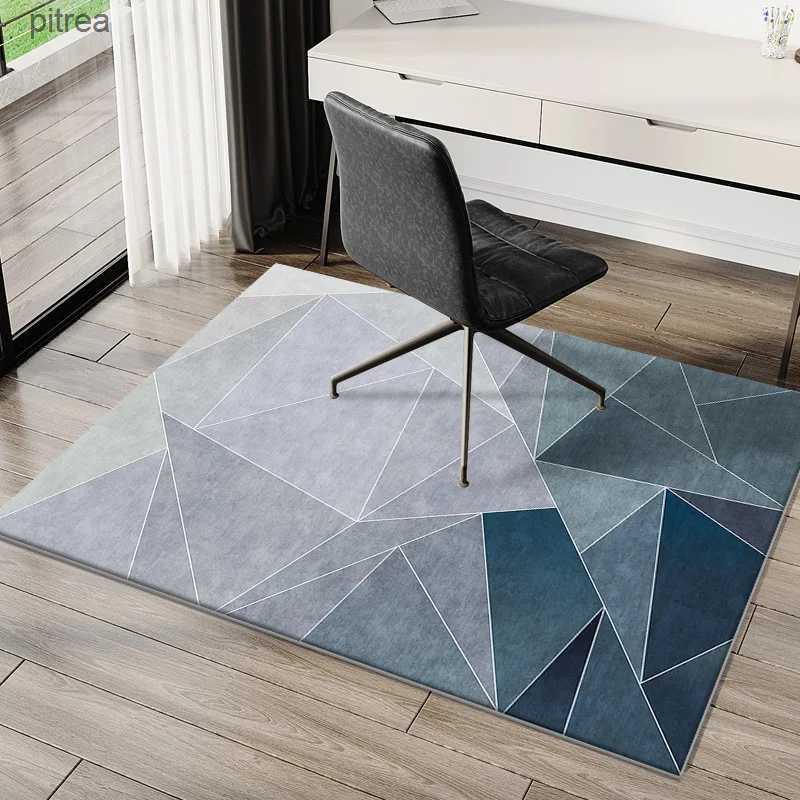 Carpets VIKAMA Geometric Carpet Learning Office Computer Desk Electronic Sports Chair Anti slip Pad Bedroom Rectangular Crystal Velvet Foot Mat y24093