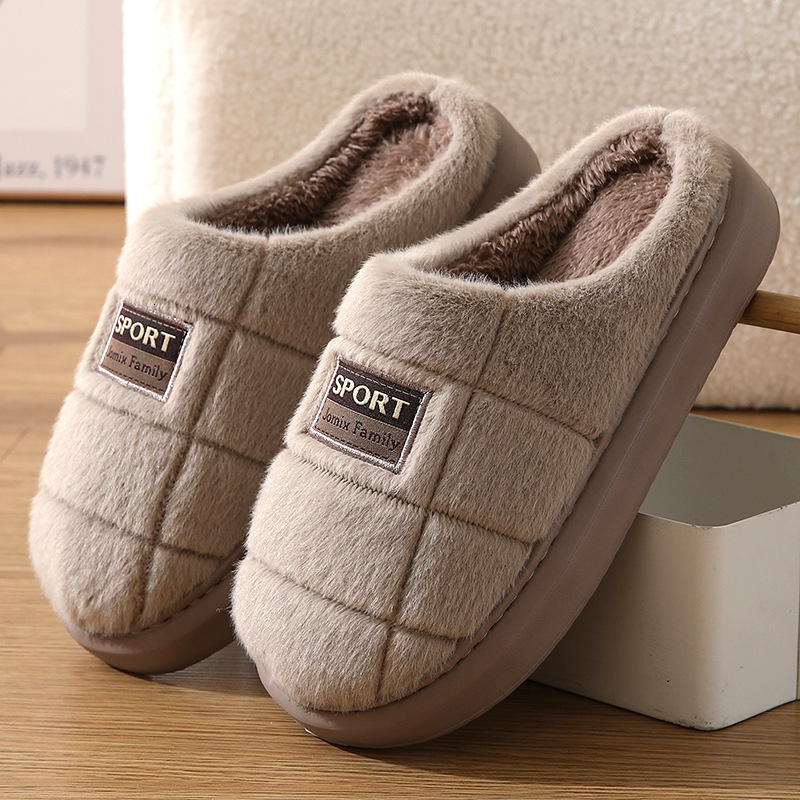 2025 new model New Fashion Winter Women Men Thick Sole Indoor trend Home Warm Couples Shoes Non Slip Flat Platform Women s Cotton Slippers