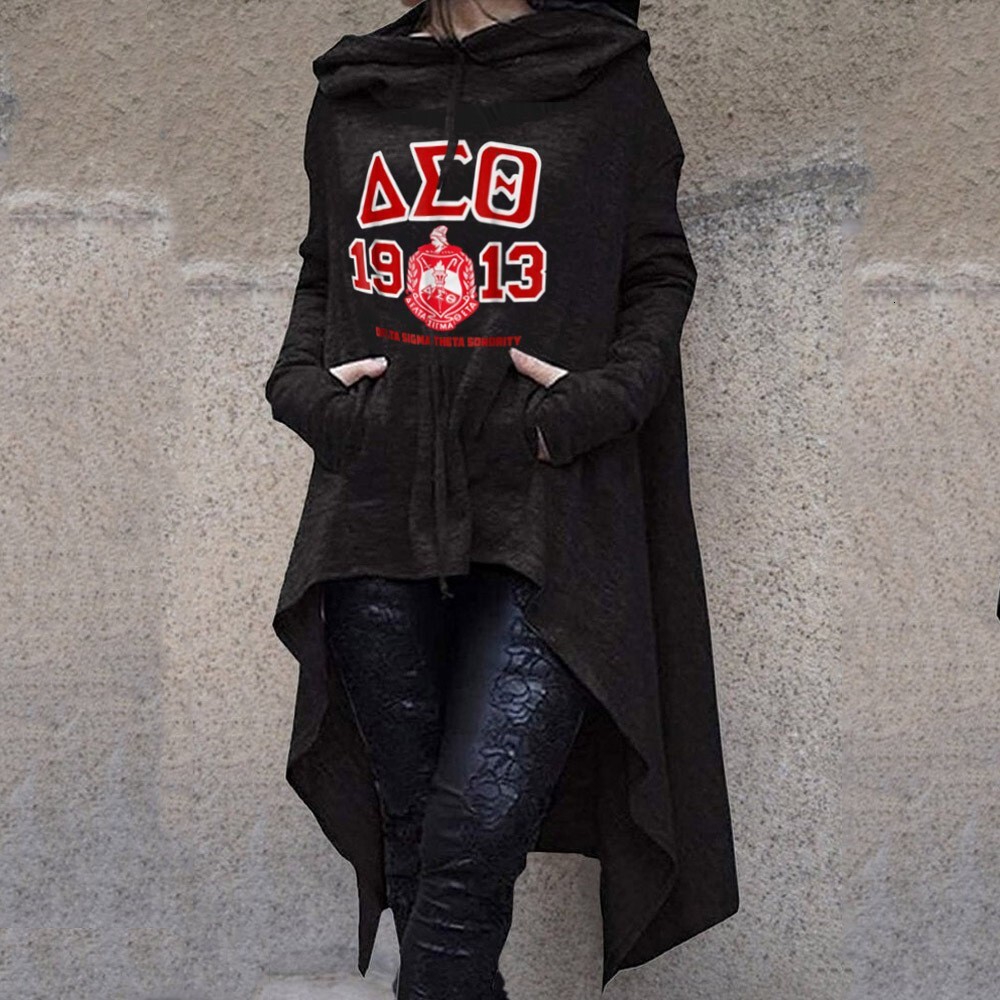 Autumn and winter new irregular long Halloween printed hooded women's hoodie