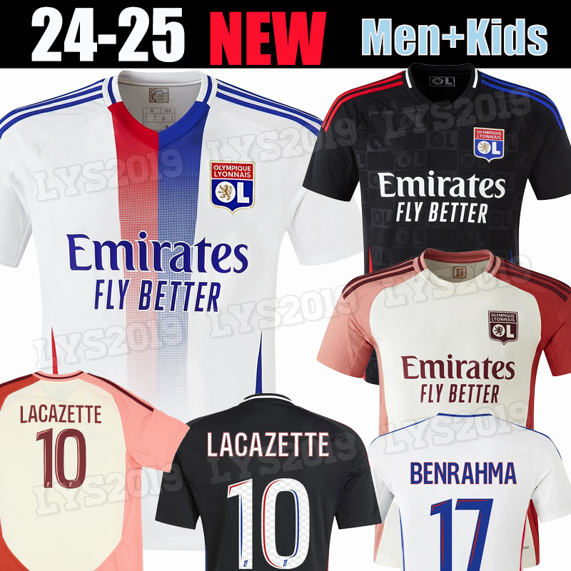 Men's Soccer Jersey 2024, MIKAUTADZE Soccer Shirt ORBAN NUAMAH Lyon 4th Football Jersey, Kids Orban Benrahma Fofana Cherki Tolisso Men's Tops and Kits