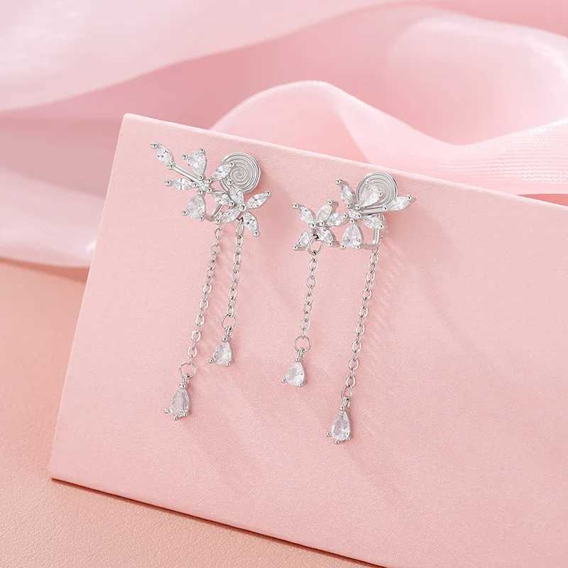 New 925 Sterling Silver Long Tassel Earrings Charm Exquisite Floral Women Earrings Beautiful Jewelry for Friends Birthday GiftX240928