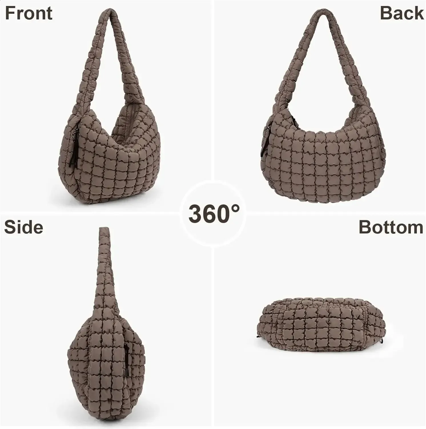 Women Tote Bag Large Quilted Carryall Puffer Shoulder Bag Lightweight Padding Hobo Bag bolsas bolso mujer 240907