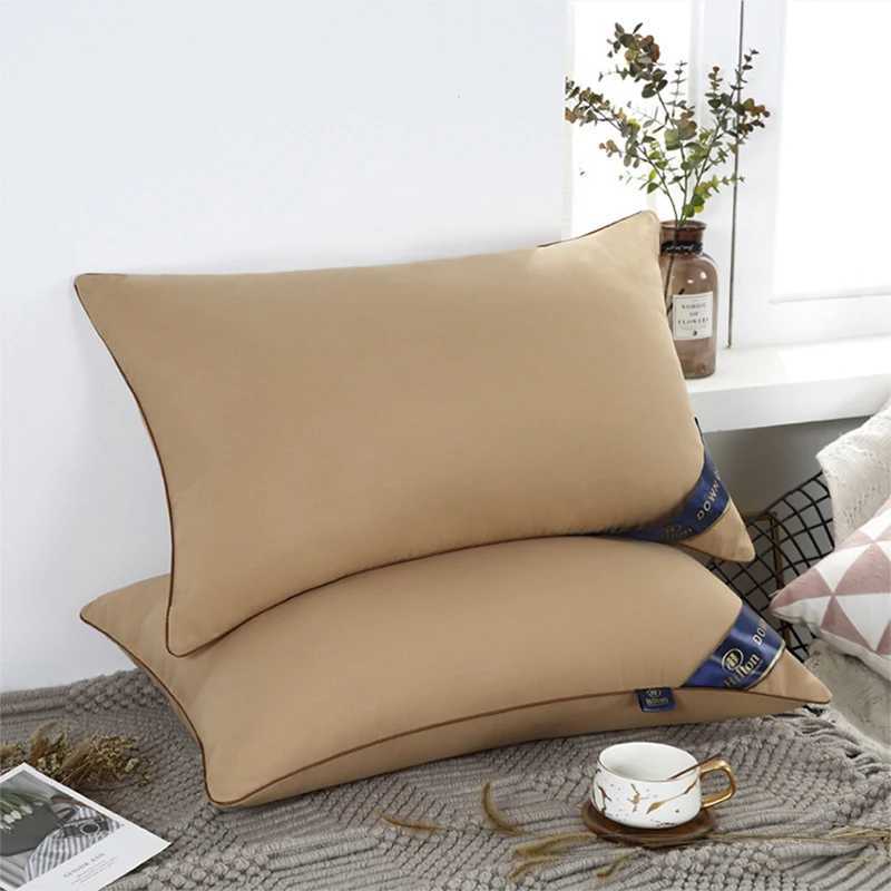 100% pure cotton pillows hotel pillows bedroom pillows sleeping pillows medium high pillows frosted thick covers cleaning machine Y240930