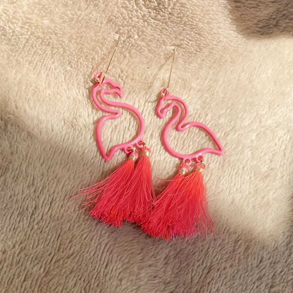 Lost Lady Hot Sale Creative Fashion Hollow Flamingo Long Tassel Ladies Earrings JewelryX240928