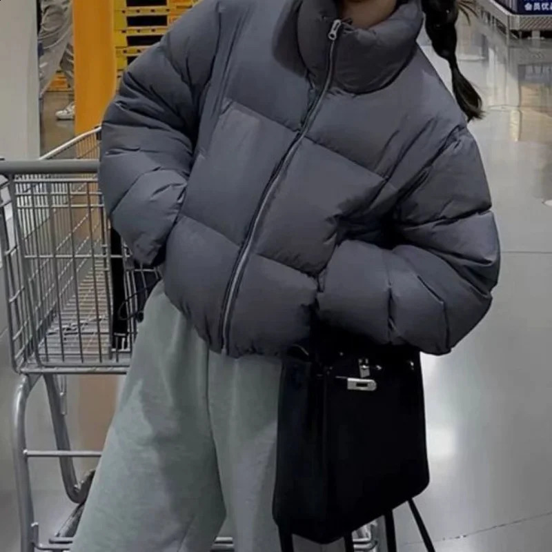 Short Womens Winter Jacket Fashion Womens Jacket Korean Inflatable Jacket Warm Thick Park Windproof Loose Jacket 240926