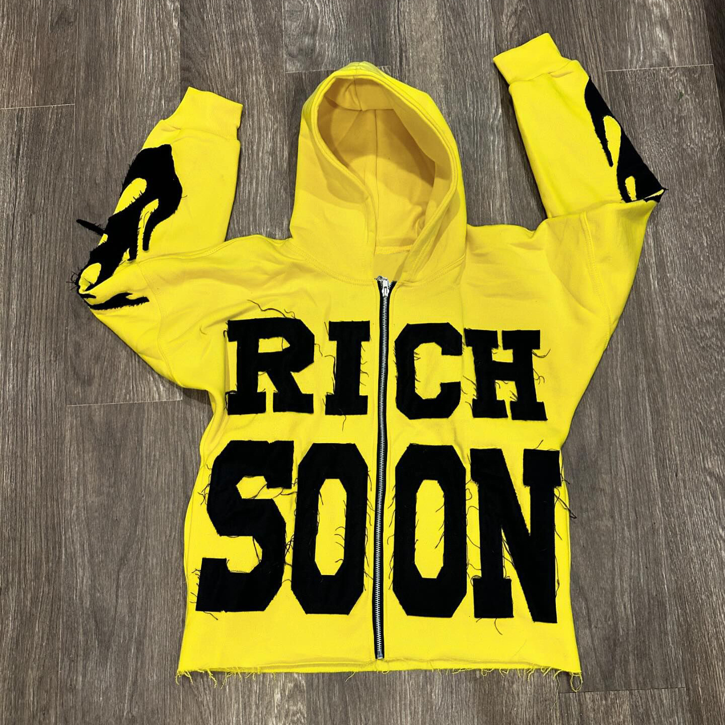 Dauomo Men's Casual Splice Letter Applique Hoodie Sweatshirt