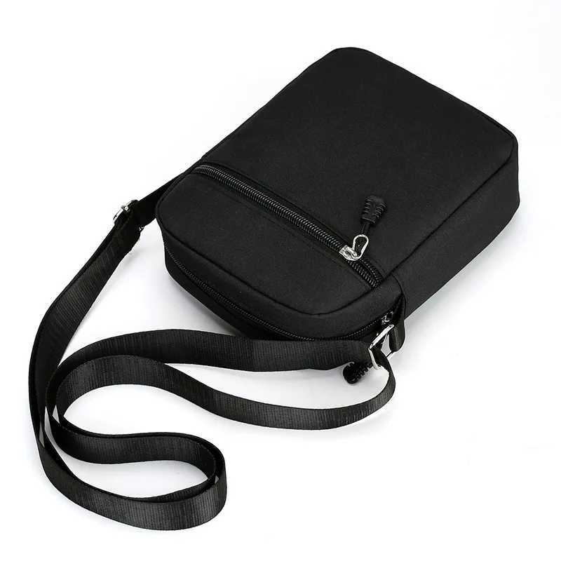 Oxford Shoulder Bag Durable Mini Black Mobile Phone Bag Waist Pack Men Crossbody Bags Man Bag Handbag bolso de manoXJ240928