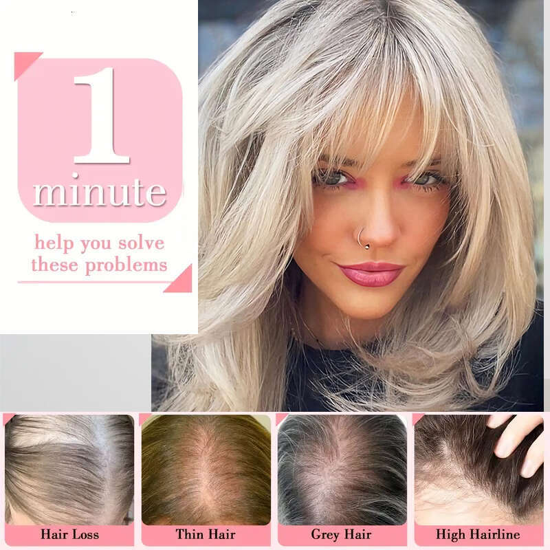 10/12/14 inches for Women Brown Blonde Ombre Human Toppers Silk Base Clips in Hair Extension Topper With Bangs