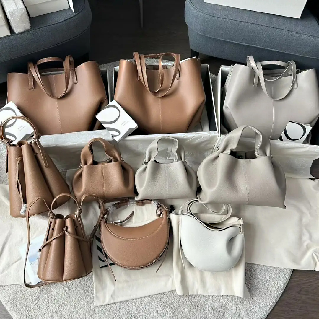 Designer Half Moon Smooth Shoulder Black Tote Underarm Fashion Women Cross Body Mini Purse Textured Leather Hobo Bags Polence Polenne Bag
