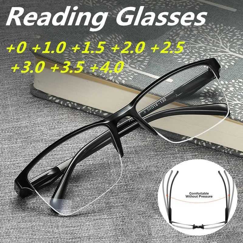 Ultralight Square Half Frame Reading Glasses Presbyopic Glasses Men Women +0.25 0.5 0.75 1 1.25 1.5 1.75 2 2.25 2.5 2.75 3XJ240907
