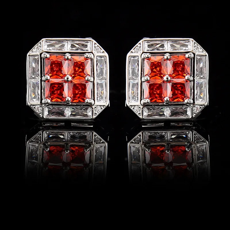 Men Wedding Cufflinks Zircon Rhinestone Mens Business Banquet Office Suit Accessories Buttons Fashion French Shirts Cuff Links 240921