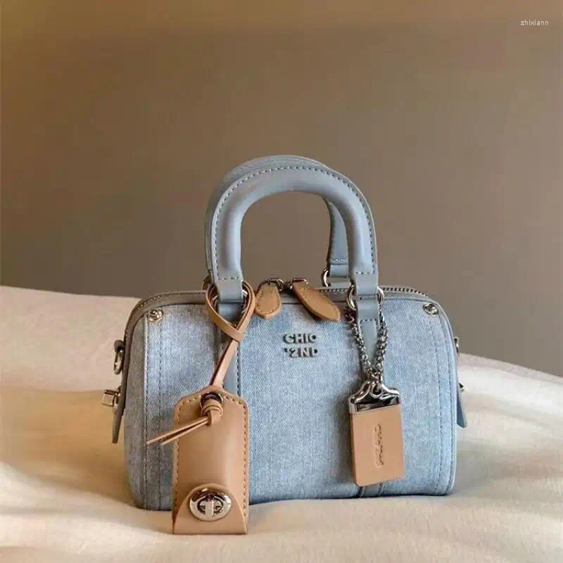 Shoulder Bags Fashion Pillow Lady Blue Canvas Denim Leisure Versatile Handheld Trend Commuter Crossbody 8ff4