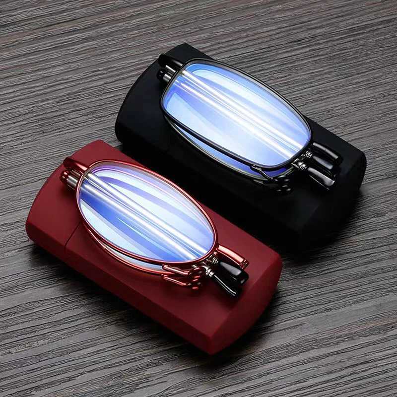 Unisex HD Anti Blue Light Reading Glasses Portable Foldable Ultralight Oval Frame Presbyopic Eyeglasses Men Women EyewearXJ240907