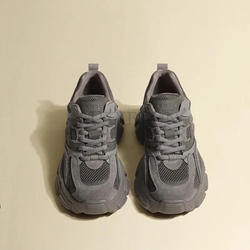 Casual fully matched sports shoes womens thick soled high with added chunky training shoes lace breathable mesh tennis shoes 240930