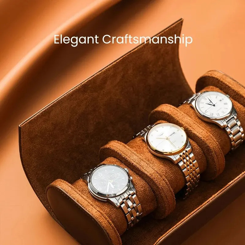 Travel Watch Case Roll Organizer for Men Vegan Faux Leather Watch Display Case Watch Storage Holder for Collection 240927