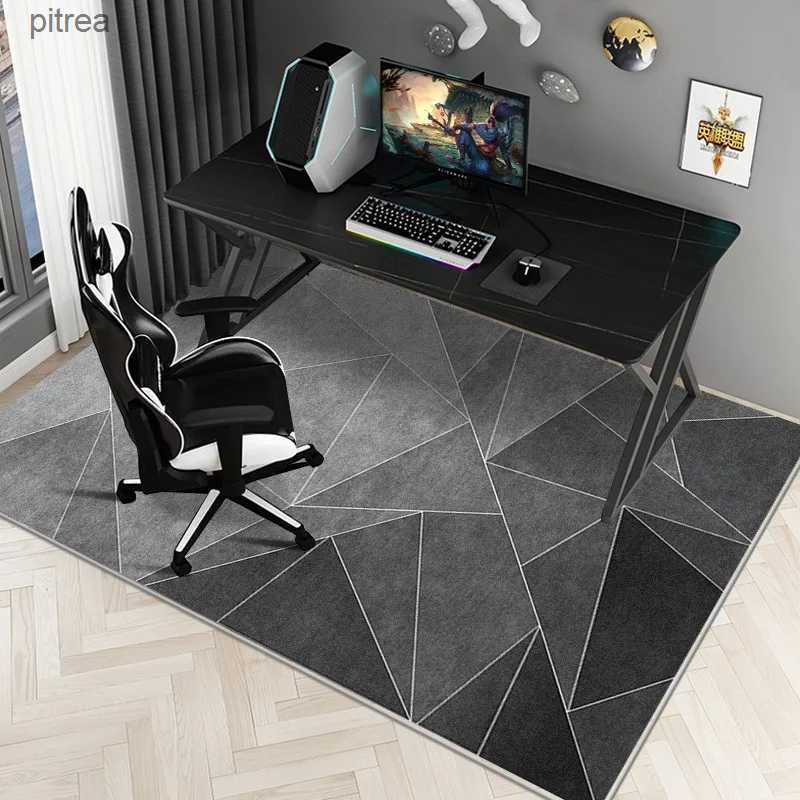 Carpets VIKAMA Geometric Carpet Learning Office Computer Desk Electronic Sports Chair Anti slip Pad Bedroom Rectangular Crystal Velvet Foot Mat y24093