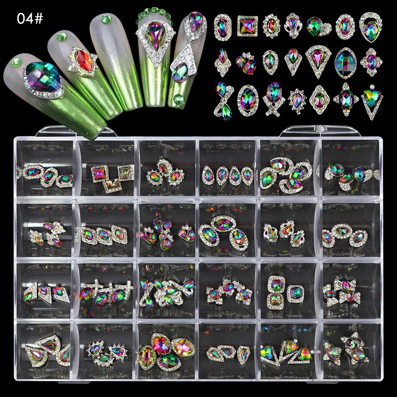 Nail Art Diamond Kit 3D Nail Charm Jewelry Nail Parts Gemstone Crystal Diamond Nail Decoration Accessories 240920