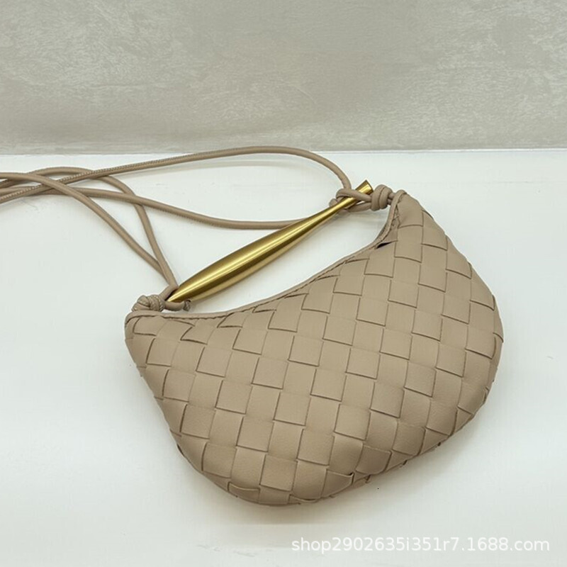 2024 New Designer Leather Multi functional sardine Woven Women's Advanced Handbag One shoulder messenger bag