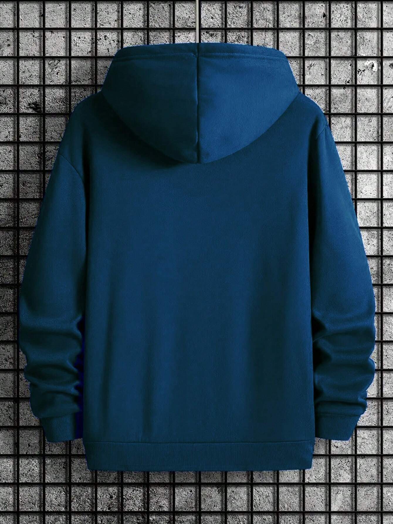 Men's High quality Hoodie Simple Printed Long Sleeve Hooded Pullover Sweatshirt