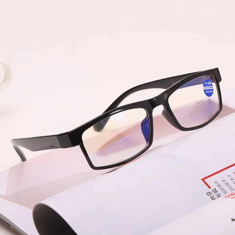 Fashion Square Reading Glasses Bifocal Far Near Anti Blue Light Magnification Eyewear Presbyopic Glasses Diopter +150 +200 +250XJ240907