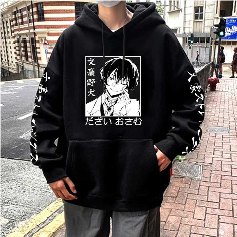 Bungo Stray Dog Anime Hoodie Dazai Osamu Graphic Printing Mens Hoodie Casual Loose Sportswear Harajuku Crewneck Street Clothing W240928