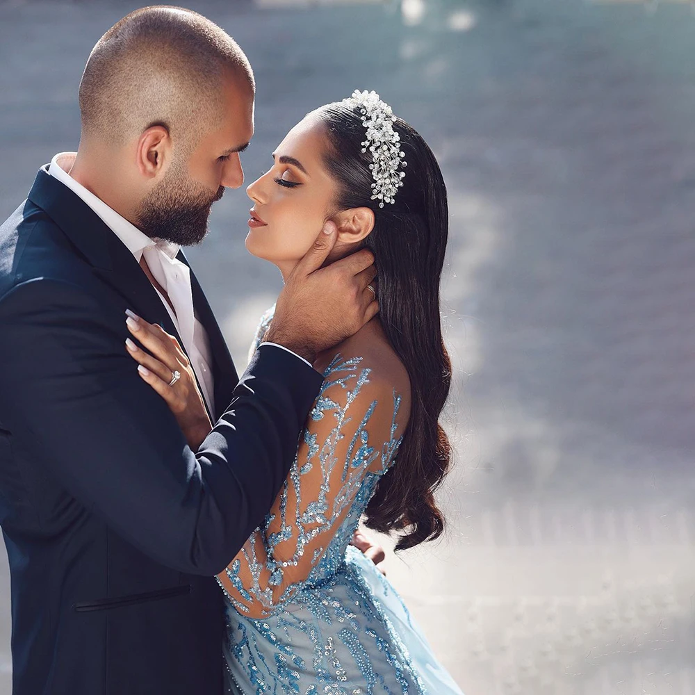 R&W 2024 Plus Size Red Prom Evening Dresses Formal For Women Mermaid Sheer Neck Beaded Appliqued Lace Birthday Dress Second Reception Gowns AM1641