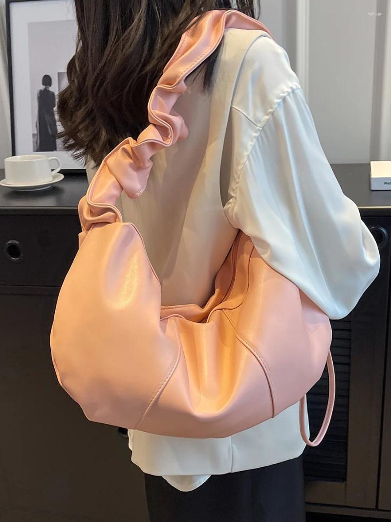 Shoulder Bags Fashion 2024 Women's Underarm Dumpling Buns Hobos Large Capacity Totes Leather Brand