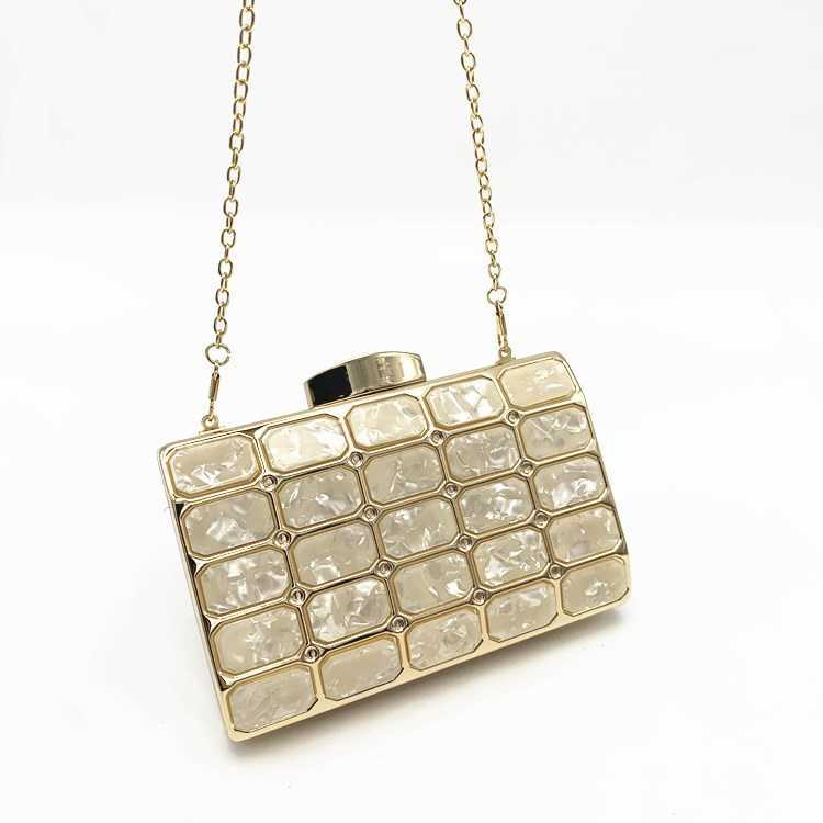 Clutch Bag Canli New Acrylic Small Square Bag Dinner Bag Banquet Bag Hand Designer Bag Fashion Evening Bag 240920