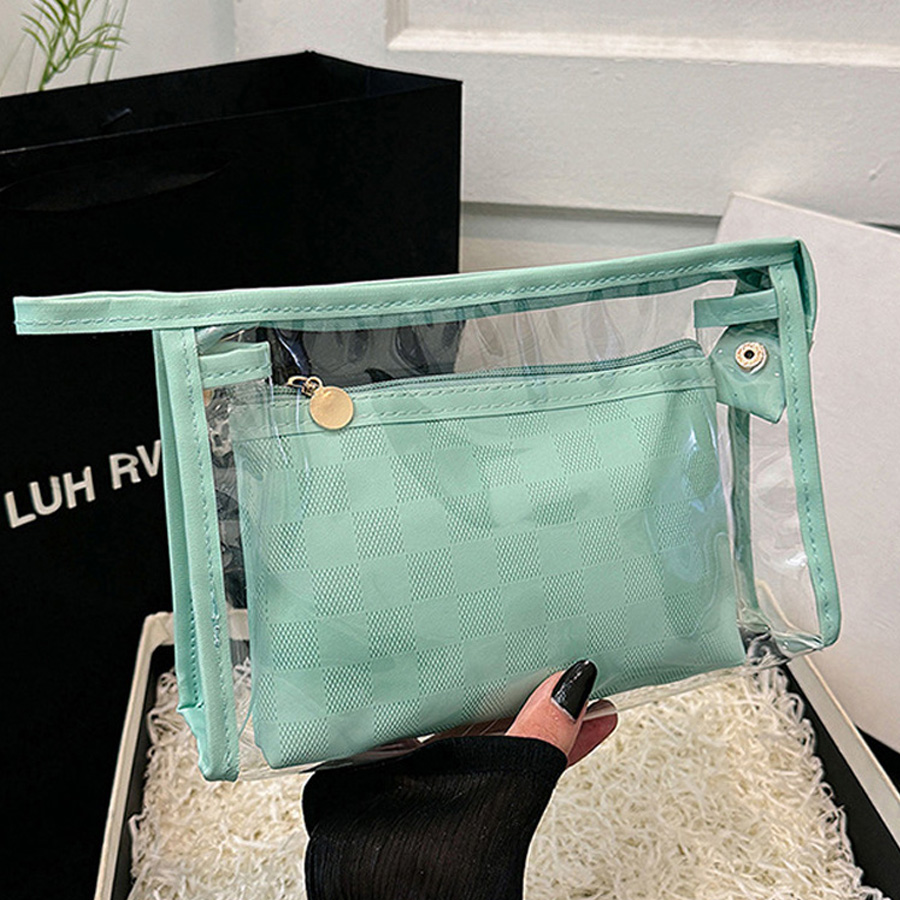 Cosmetics Storage Bag The Tote Bag Pvc Transparent Cosmetic Bag Ins Style Travel Portable Waterproof Handheld Wash Bag Skin Care