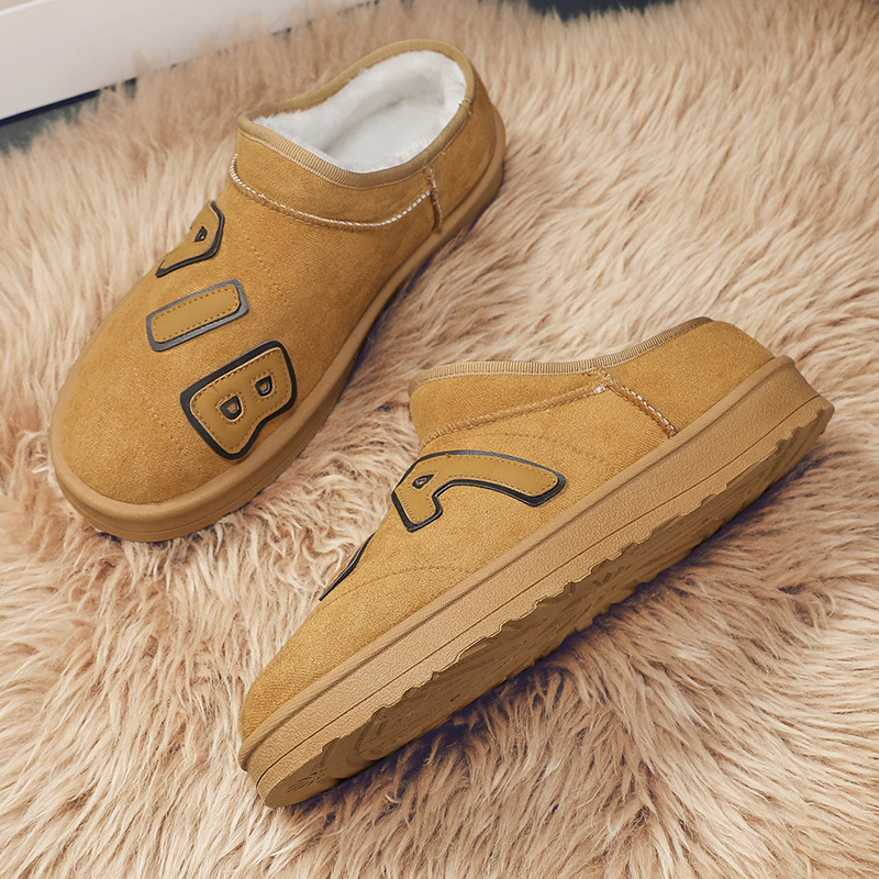 2024 Winter Warm Fleece Cozy Snow Boots for Men Thick Plush Cotton Thickened Thermal Indoor Slippers Outdoor Shoes