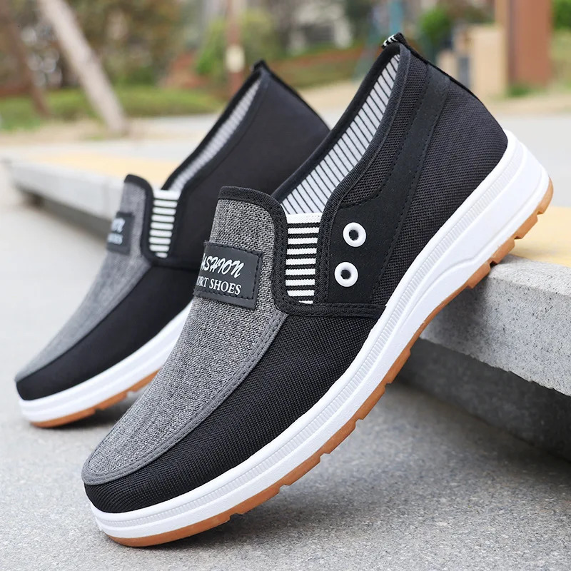 Mens casual shoes slip on canvas fashionable sports shoes are breathable summer walking shoes are non slip comfortable 241008