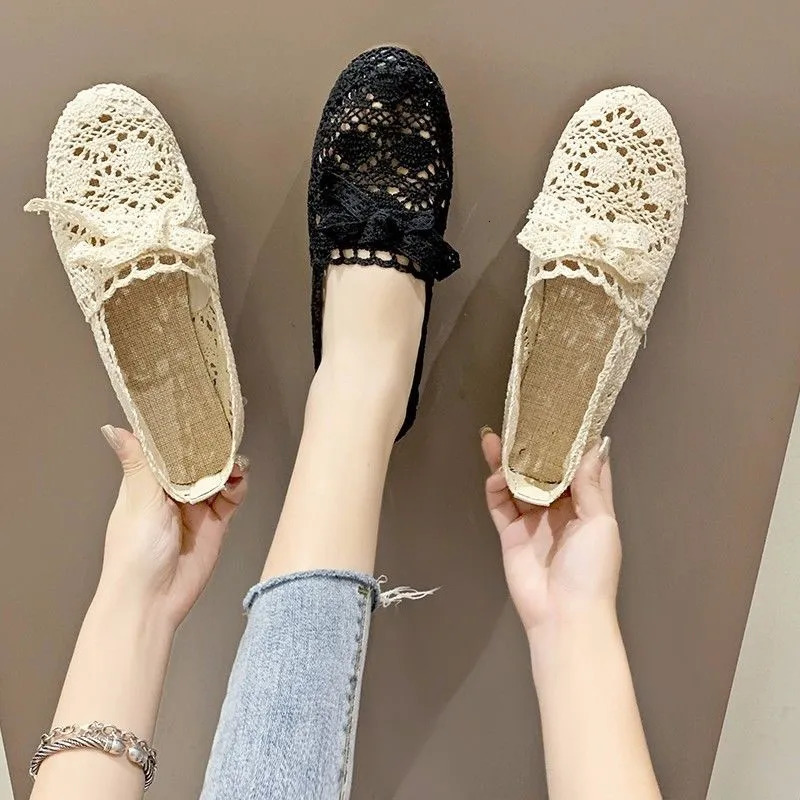 Womens Shoes Fishermans Shoes Womens Mesh Breathable Flat Bottom Soft Bottom Womens Pea Shoes Womens Flat Bottom Shoes YTC65 240930