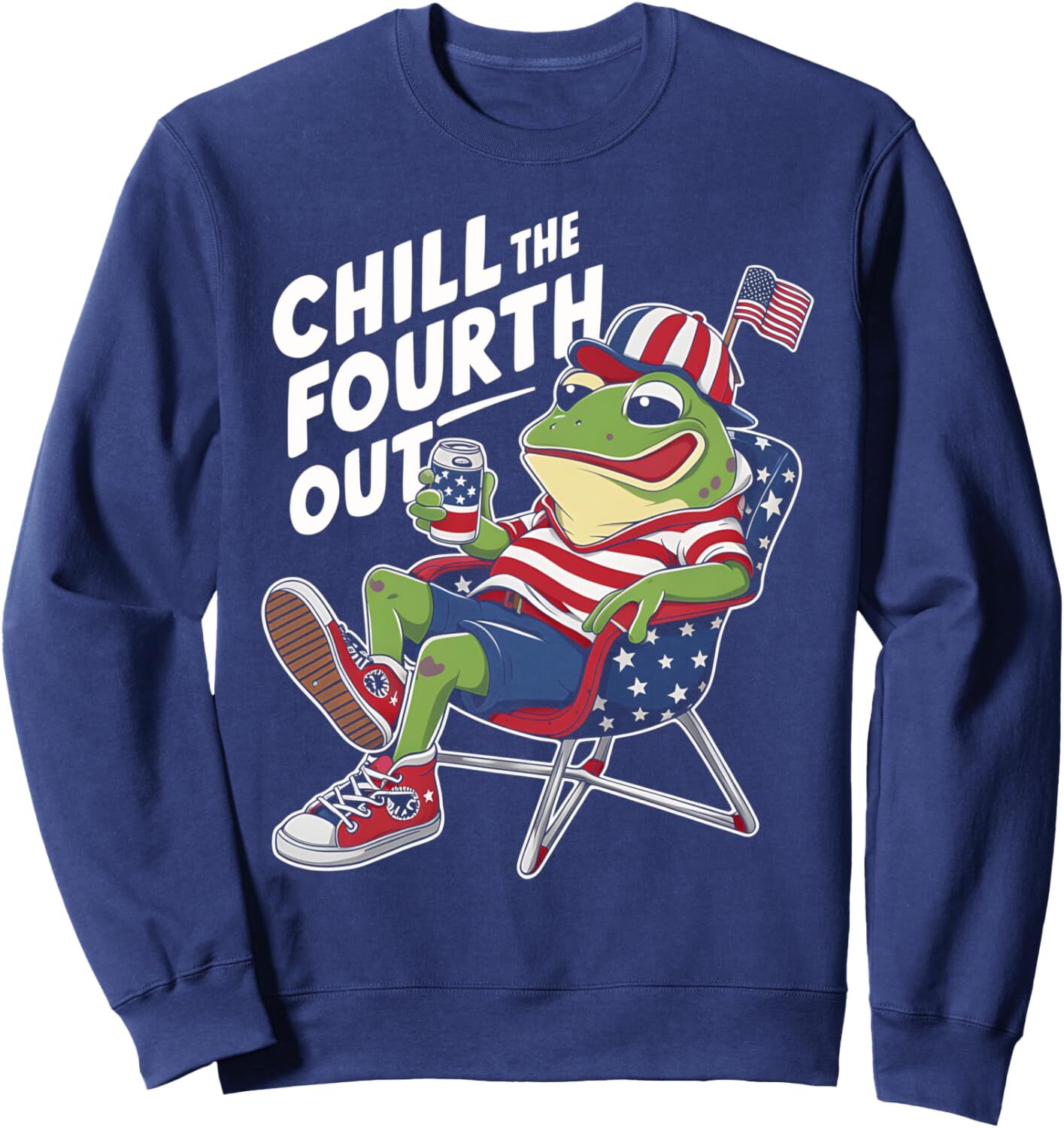 Long Sleeve Shirts for Men sweatshirt Fourth Of July Frog American Flag USA Patriotic Holiday Tees Sweatshirt Tee Streetwear Casual tops clothes