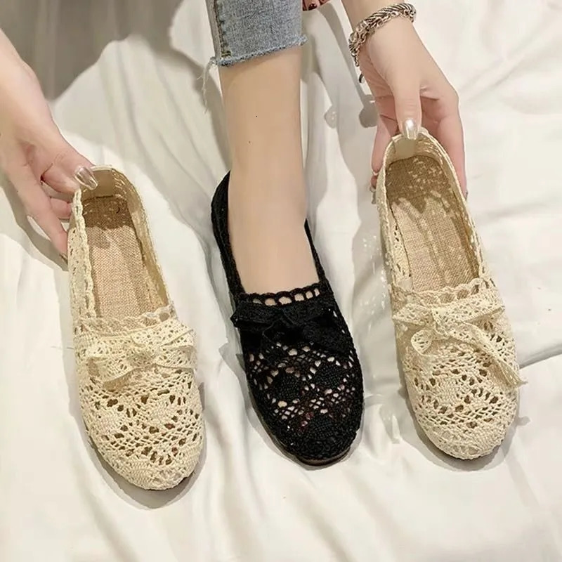 Womens Shoes Fishermans Shoes Womens Mesh Breathable Flat Bottom Soft Bottom Womens Pea Shoes Womens Flat Bottom Shoes YTC65 240930