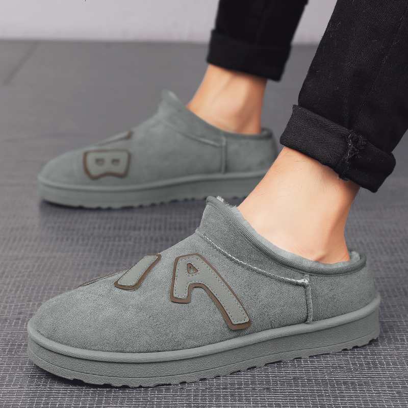 2024 Winter Warm Fleece Cozy Snow Boots for Men Thick Plush Cotton Thickened Thermal Indoor Slippers Outdoor Shoes