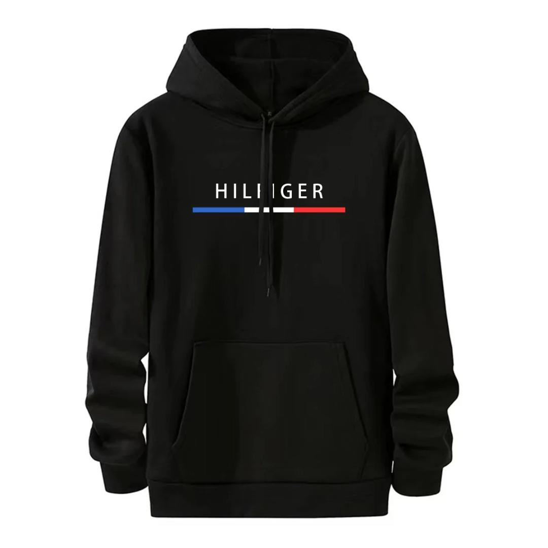 Printed Men's Hoodie Wool Warm Men's Sweatshirt Fashion Street Wear Casual Men's Loose Breathable Pullover Brand
