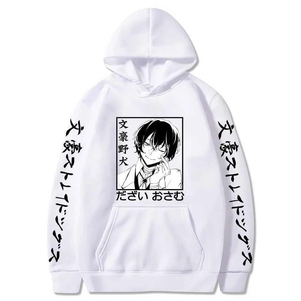 Bungo Stray Dog Anime Hoodie Dazai Osamu Graphic Printing Mens Hoodie Casual Loose Sportswear Harajuku Crewneck Street Clothing W240928