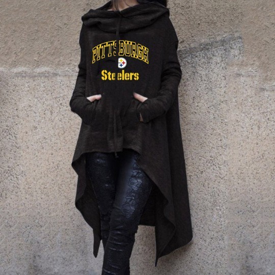 Autumn and winter new irregular long Halloween printed hooded women's hoodie