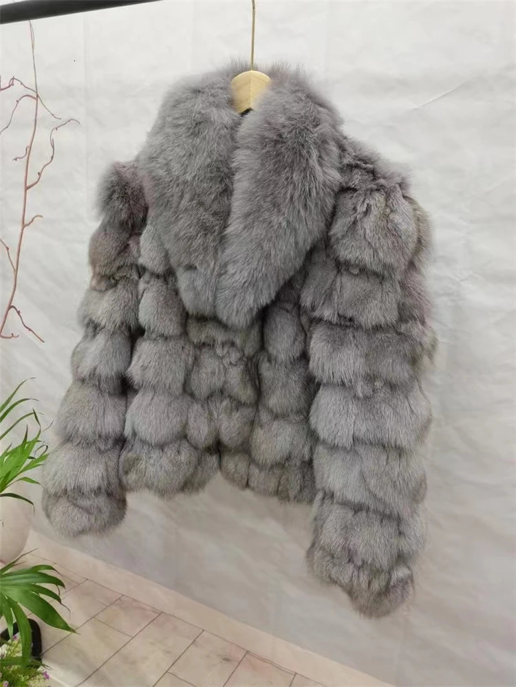 Furshehe Winter Women Real Fox Fur Coat Thick Warm Natural Fox Fur Jackets Fashion Lady Short Style Genuine Fox Fur Outerwear 240930